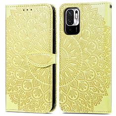 Coque Portefeuille Motif Fantaisie Livre Cuir Etui Clapet S04D pour Xiaomi POCO M3 Pro 5G Jaune