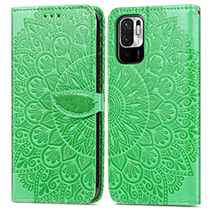 Coque Portefeuille Motif Fantaisie Livre Cuir Etui Clapet S04D pour Xiaomi POCO M3 Pro 5G Vert