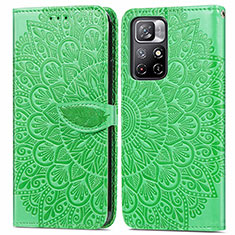 Coque Portefeuille Motif Fantaisie Livre Cuir Etui Clapet S04D pour Xiaomi Poco M4 Pro 5G Vert