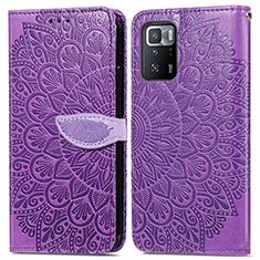 Coque Portefeuille Motif Fantaisie Livre Cuir Etui Clapet S04D pour Xiaomi Poco X3 GT 5G Violet