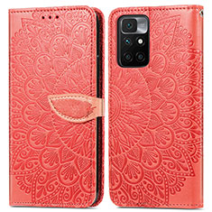 Coque Portefeuille Motif Fantaisie Livre Cuir Etui Clapet S04D pour Xiaomi Redmi 10 (2022) Rouge