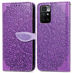 Coque Portefeuille Motif Fantaisie Livre Cuir Etui Clapet S04D pour Xiaomi Redmi 10 (2022) Violet