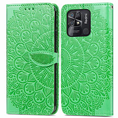 Coque Portefeuille Motif Fantaisie Livre Cuir Etui Clapet S04D pour Xiaomi Redmi 10C 4G Vert