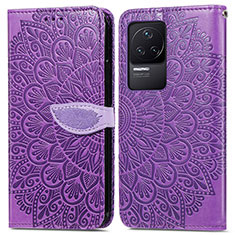 Coque Portefeuille Motif Fantaisie Livre Cuir Etui Clapet S04D pour Xiaomi Redmi K50 Pro 5G Violet