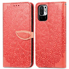 Coque Portefeuille Motif Fantaisie Livre Cuir Etui Clapet S04D pour Xiaomi Redmi Note 10 JE 5G Rouge