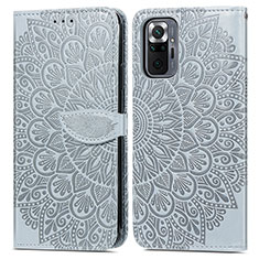 Coque Portefeuille Motif Fantaisie Livre Cuir Etui Clapet S04D pour Xiaomi Redmi Note 10 Pro Max Gris