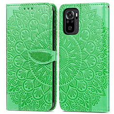 Coque Portefeuille Motif Fantaisie Livre Cuir Etui Clapet S04D pour Xiaomi Redmi Note 10S 4G Vert