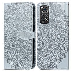 Coque Portefeuille Motif Fantaisie Livre Cuir Etui Clapet S04D pour Xiaomi Redmi Note 11 4G (2022) Gris