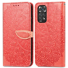 Coque Portefeuille Motif Fantaisie Livre Cuir Etui Clapet S04D pour Xiaomi Redmi Note 11 4G (2022) Rouge