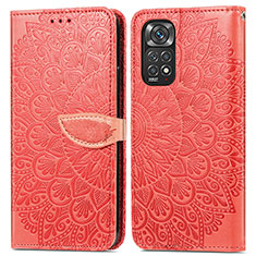 Coque Portefeuille Motif Fantaisie Livre Cuir Etui Clapet S04D pour Xiaomi Redmi Note 11 Pro 4G Rouge