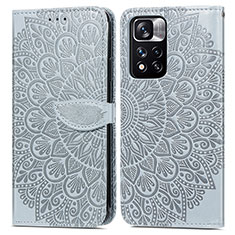 Coque Portefeuille Motif Fantaisie Livre Cuir Etui Clapet S04D pour Xiaomi Redmi Note 11 Pro+ Plus 5G Gris