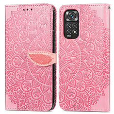 Coque Portefeuille Motif Fantaisie Livre Cuir Etui Clapet S04D pour Xiaomi Redmi Note 11S 4G Or Rose