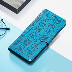 Coque Portefeuille Motif Fantaisie Livre Cuir Etui Clapet S05D pour Huawei Honor 80 Pro Flat 5G Bleu