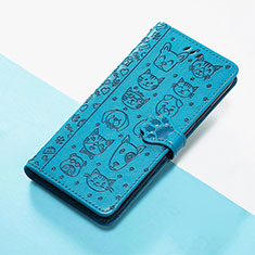 Coque Portefeuille Motif Fantaisie Livre Cuir Etui Clapet S05D pour Huawei P50 Bleu