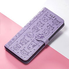 Coque Portefeuille Motif Fantaisie Livre Cuir Etui Clapet S05D pour Motorola Moto Edge (2023) 5G Violet