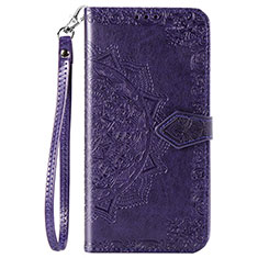 Coque Portefeuille Motif Fantaisie Livre Cuir Etui Clapet S05D pour Samsung Galaxy A11 Violet