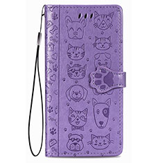 Coque Portefeuille Motif Fantaisie Livre Cuir Etui Clapet S05D pour Samsung Galaxy S21 5G Violet