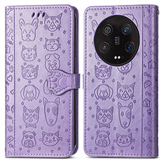 Coque Portefeuille Motif Fantaisie Livre Cuir Etui Clapet S05D pour Xiaomi Mi 13 Ultra 5G Violet