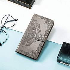 Coque Portefeuille Motif Fantaisie Livre Cuir Etui Clapet S05D pour Xiaomi Redmi 11A 4G Gris