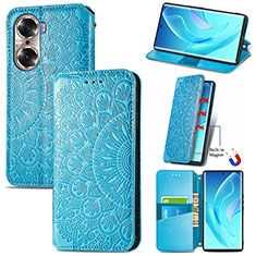 Coque Portefeuille Motif Fantaisie Livre Cuir Etui Clapet S07D pour Huawei Honor 60 5G Bleu