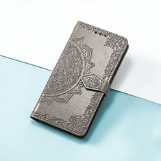 Coque Portefeuille Motif Fantaisie Livre Cuir Etui Clapet S07D pour Huawei Nova Y90 Gris