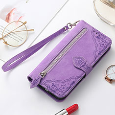 Coque Portefeuille Motif Fantaisie Livre Cuir Etui Clapet S07D pour Samsung Galaxy S22 Plus 5G Violet