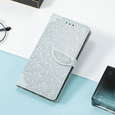 Coque Portefeuille Motif Fantaisie Livre Cuir Etui Clapet S08D pour Huawei Honor X8 4G Gris