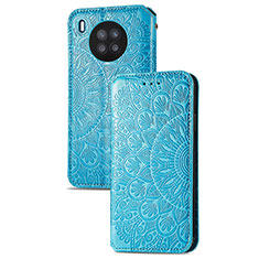 Coque Portefeuille Motif Fantaisie Livre Cuir Etui Clapet S09D pour Huawei Honor 50 Lite Bleu