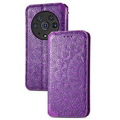 Coque Portefeuille Motif Fantaisie Livre Cuir Etui Clapet S09D pour Huawei Honor Magic3 Pro 5G Violet