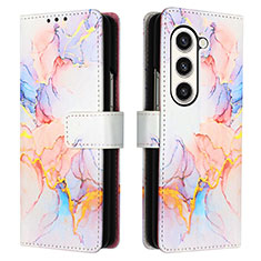 Coque Portefeuille Motif Fantaisie Livre Cuir Etui Clapet Y01B pour Samsung Galaxy Z Fold5 5G Bleu