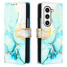 Coque Portefeuille Motif Fantaisie Livre Cuir Etui Clapet Y01B pour Samsung Galaxy Z Fold5 5G Vert