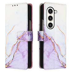 Coque Portefeuille Motif Fantaisie Livre Cuir Etui Clapet Y01B pour Samsung Galaxy Z Fold5 5G Violet