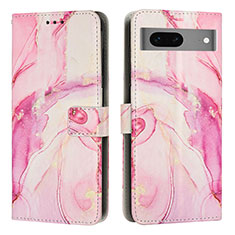 Coque Portefeuille Motif Fantaisie Livre Cuir Etui Clapet Y01X pour Google Pixel 7 5G Rose