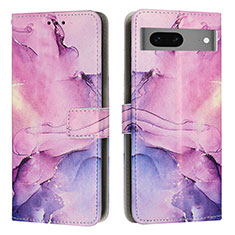 Coque Portefeuille Motif Fantaisie Livre Cuir Etui Clapet Y01X pour Google Pixel 7 5G Violet