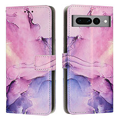 Coque Portefeuille Motif Fantaisie Livre Cuir Etui Clapet Y01X pour Google Pixel 7 Pro 5G Violet