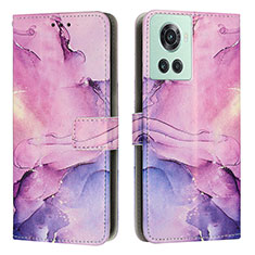 Coque Portefeuille Motif Fantaisie Livre Cuir Etui Clapet Y01X pour OnePlus 10R 5G Violet