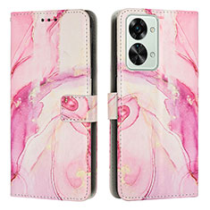 Coque Portefeuille Motif Fantaisie Livre Cuir Etui Clapet Y01X pour OnePlus Nord 2T 5G Rose