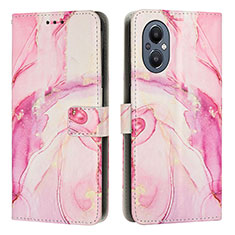 Coque Portefeuille Motif Fantaisie Livre Cuir Etui Clapet Y01X pour Oppo A96 5G Rose