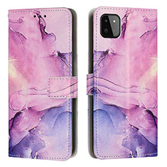 Coque Portefeuille Motif Fantaisie Livre Cuir Etui Clapet Y01X pour Samsung Galaxy A22 5G Violet