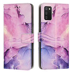 Coque Portefeuille Motif Fantaisie Livre Cuir Etui Clapet Y01X pour Samsung Galaxy F02S SM-E025F Violet