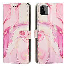 Coque Portefeuille Motif Fantaisie Livre Cuir Etui Clapet Y01X pour Samsung Galaxy F42 5G Rose