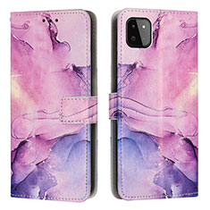 Coque Portefeuille Motif Fantaisie Livre Cuir Etui Clapet Y01X pour Samsung Galaxy F42 5G Violet