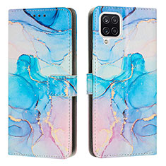 Coque Portefeuille Motif Fantaisie Livre Cuir Etui Clapet Y01X pour Samsung Galaxy M12 Bleu Ciel