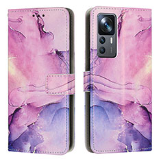 Coque Portefeuille Motif Fantaisie Livre Cuir Etui Clapet Y01X pour Xiaomi Mi 12T 5G Violet