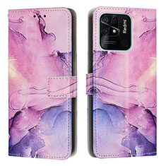 Coque Portefeuille Motif Fantaisie Livre Cuir Etui Clapet Y01X pour Xiaomi Redmi 10 Power Violet