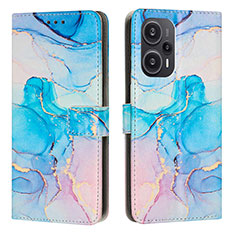 Coque Portefeuille Motif Fantaisie Livre Cuir Etui Clapet Y01X pour Xiaomi Redmi Note 12 Turbo 5G Bleu Ciel