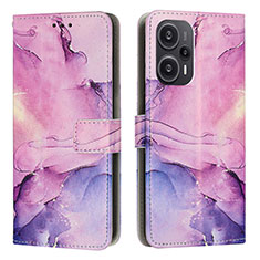 Coque Portefeuille Motif Fantaisie Livre Cuir Etui Clapet Y01X pour Xiaomi Redmi Note 12 Turbo 5G Violet