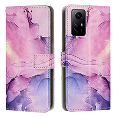 Coque Portefeuille Motif Fantaisie Livre Cuir Etui Clapet Y01X pour Xiaomi Redmi Note 12S Violet