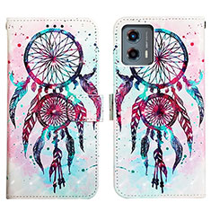 Coque Portefeuille Motif Fantaisie Livre Cuir Etui Clapet Y02B pour Motorola Moto G 5G (2023) Bleu Clair