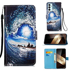 Coque Portefeuille Motif Fantaisie Livre Cuir Etui Clapet Y02B pour Samsung Galaxy A15 4G Bleu Royal